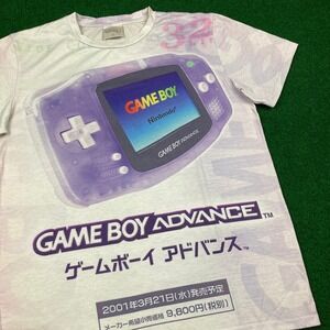 Vintage GameBoy Advance Shirt Mens M White Purple Cool Shirtz All Over Print 90s